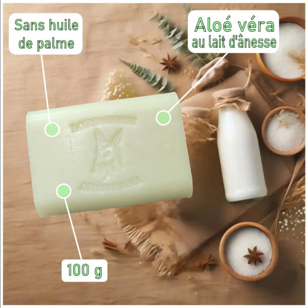 Savon au lait d'ânesse parfum Aloé véra