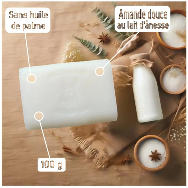 Savon au lait d'ânesse parfum Amande douce