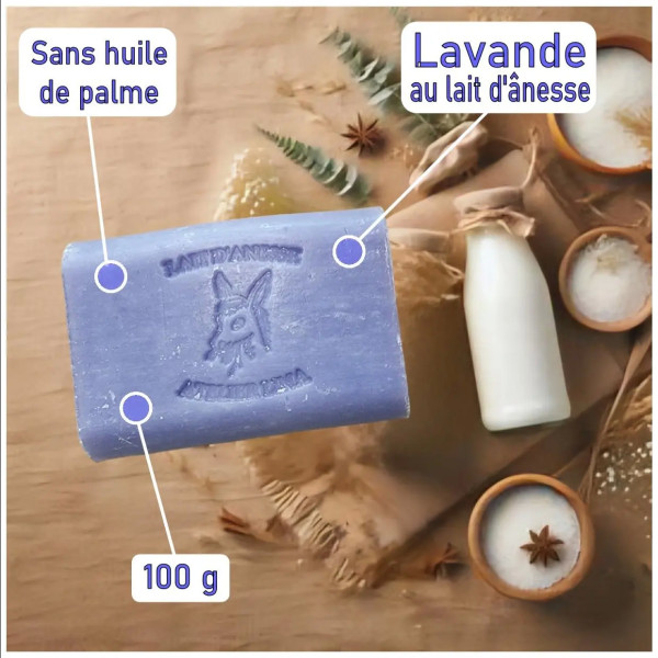 Savon au lait d'ânesse parfum Lavande