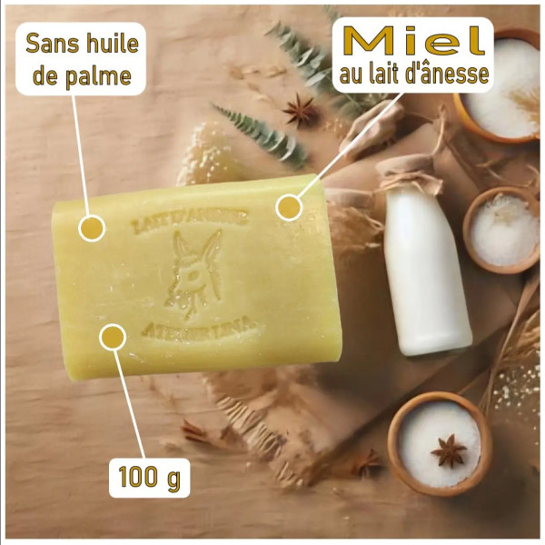 Savon au lait d'ânesse parfum Miel