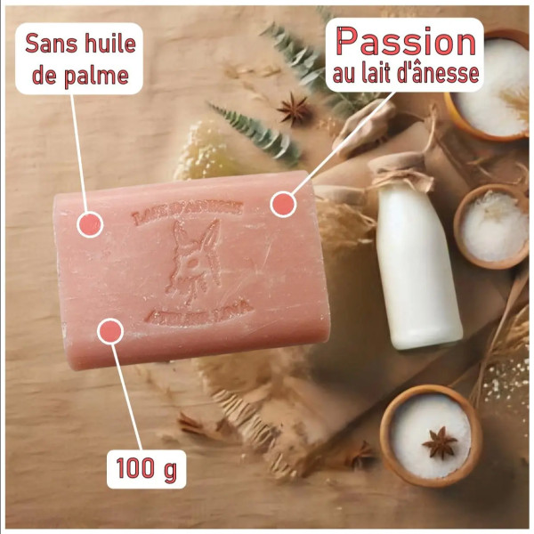 Savon au lait d'ânesse parfum Passion