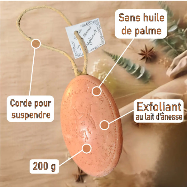 Savon corde au lait d'ânesse Exfoliant