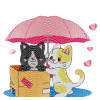 Motifs chiens sous parapluie