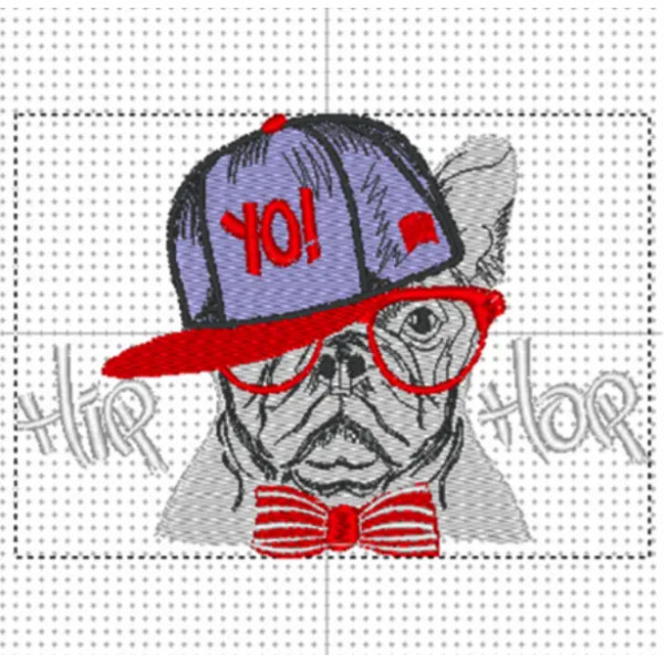 Motif chien hip hop