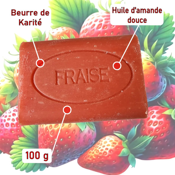 Savon artisanal parfum Fraise