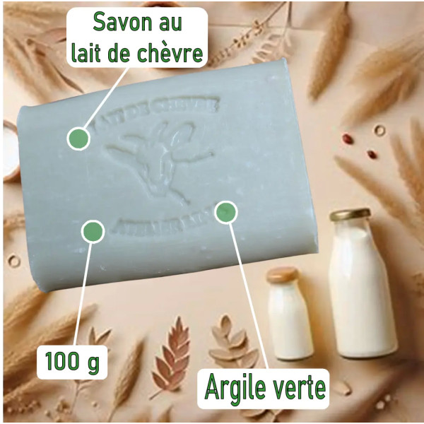 Savon au lait de chèvre et Argile verte