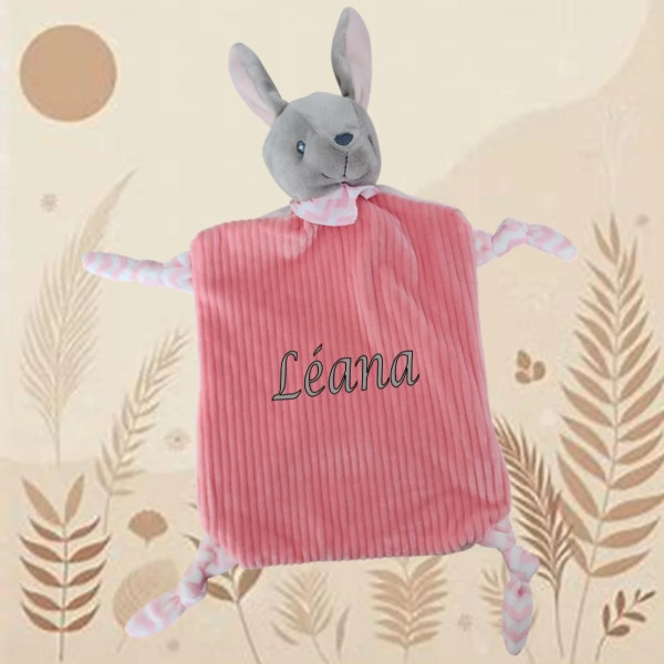 Doudou lapin rose